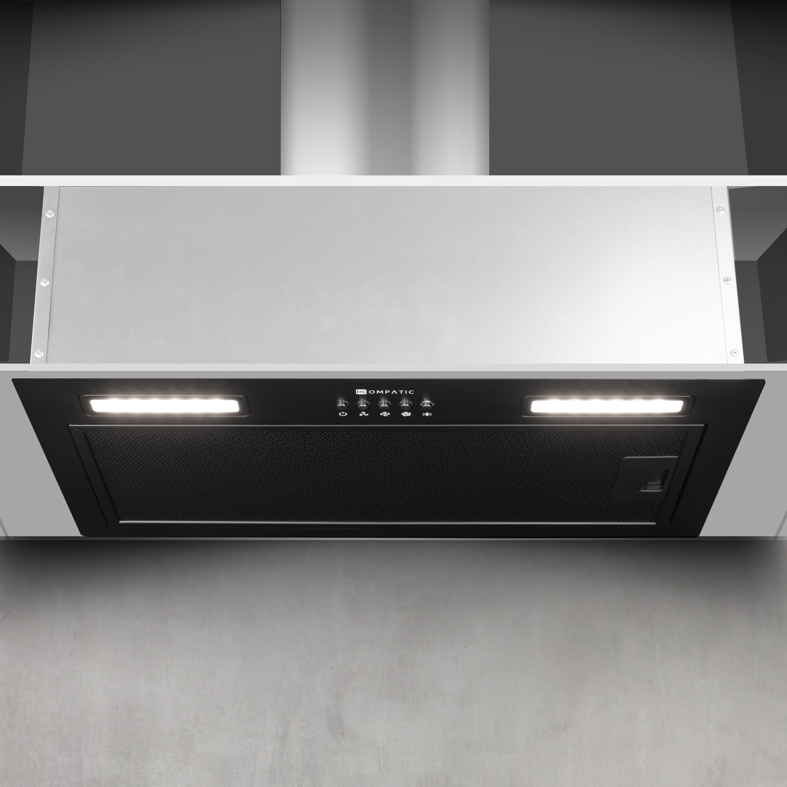 Cooker Hood Lane 50 Black Built-In 55W Brushless Dc Motor Kompatic
