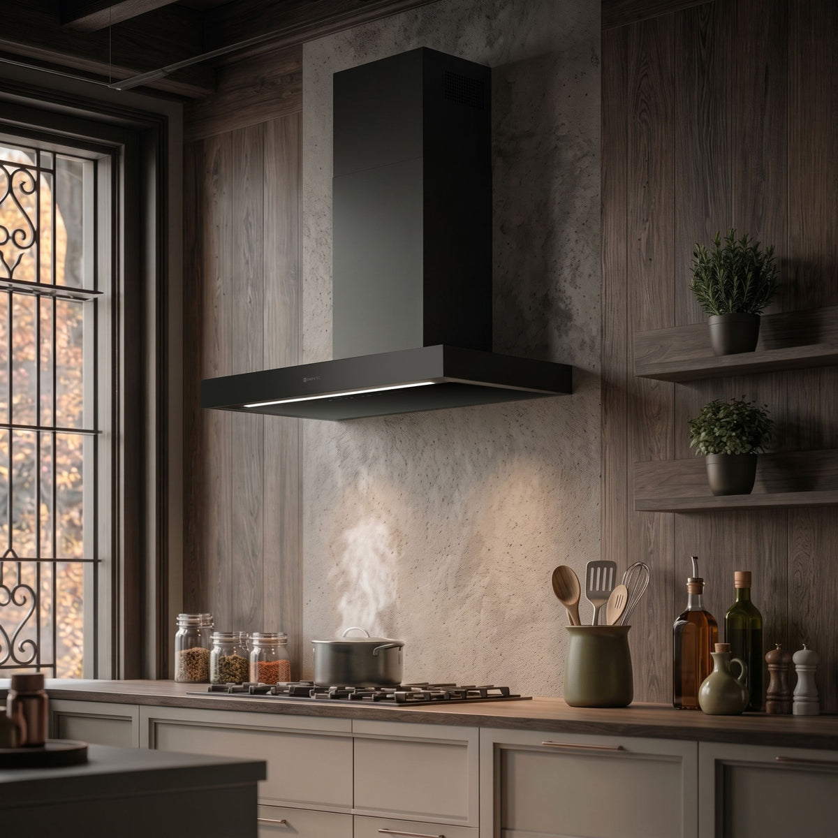 KPYR60WB Cooker Hood Yara 60 Wb Black Wall Kompatic