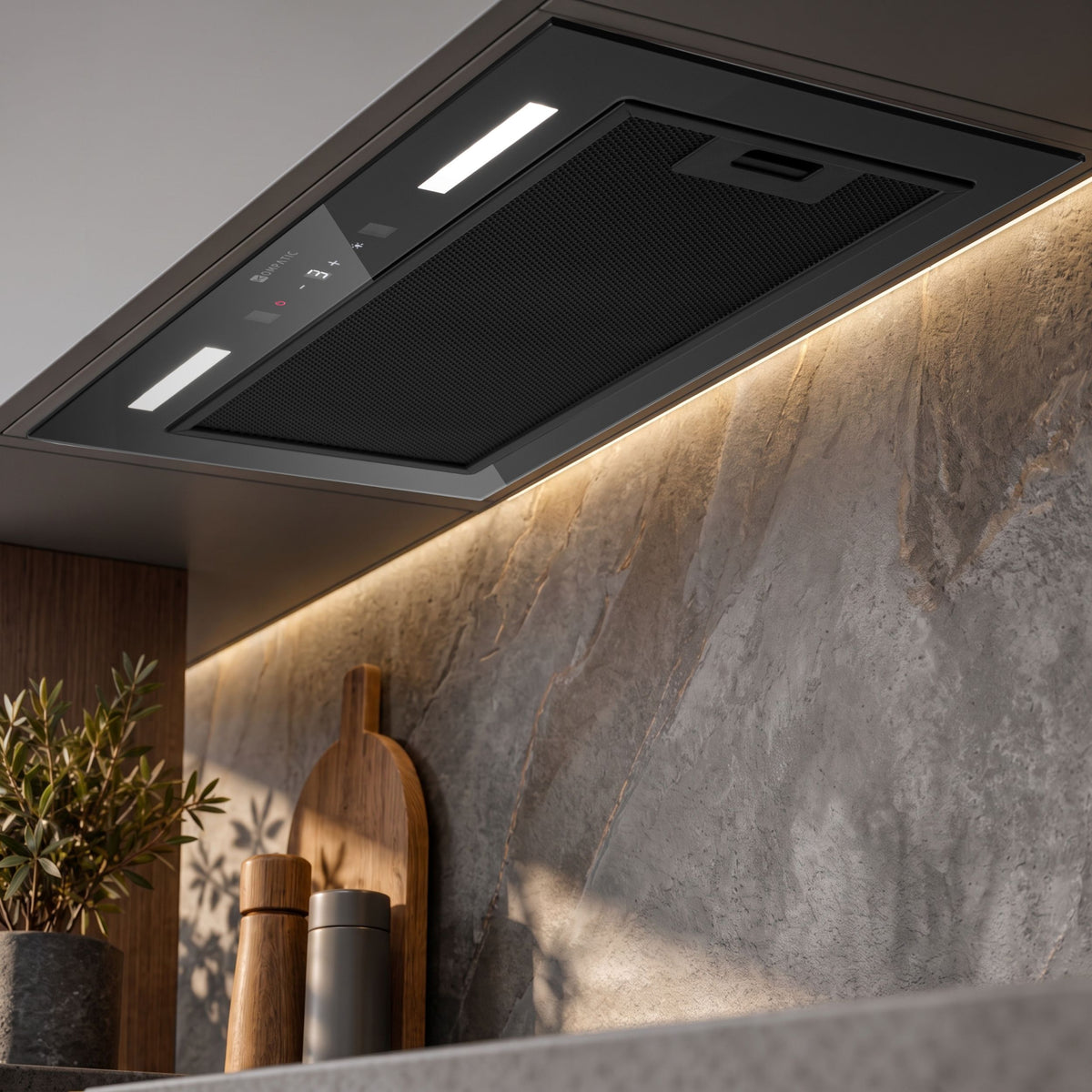 KCLE50BIC Cooker Hood Cleo 50 Bb Black Built-In Carbon Filters Kompatic