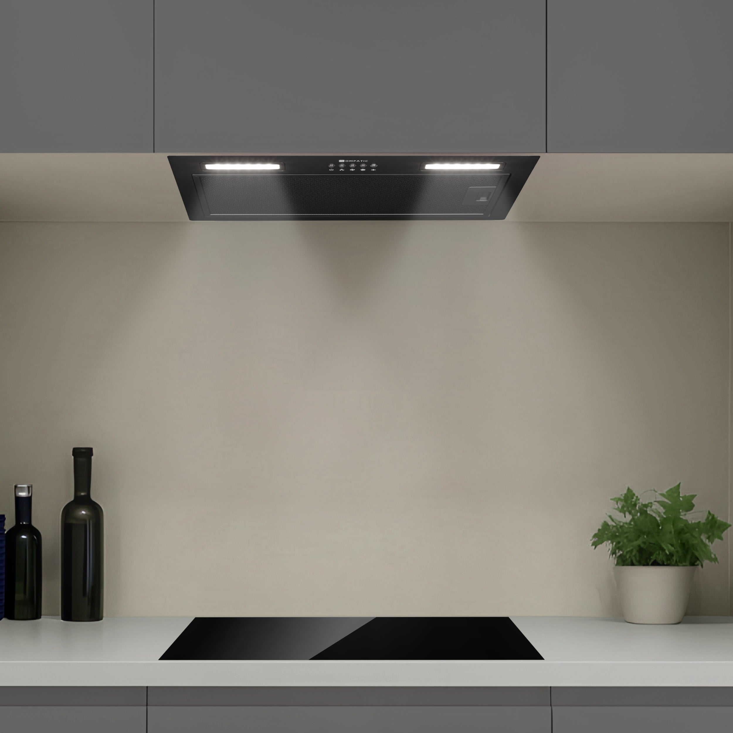 Cooker Hood Lane 50 Black Built-In 55W Brushless Dc Motor Kompatic