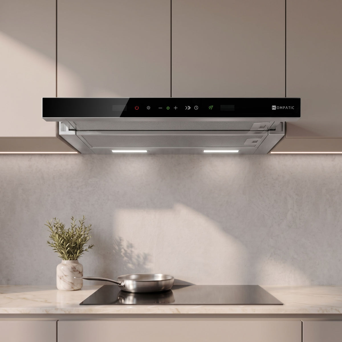 KNA60TS Cooker Hood Novia 60 Stainless Steel Telescopic 800 M3/H Telescopic Kompatic