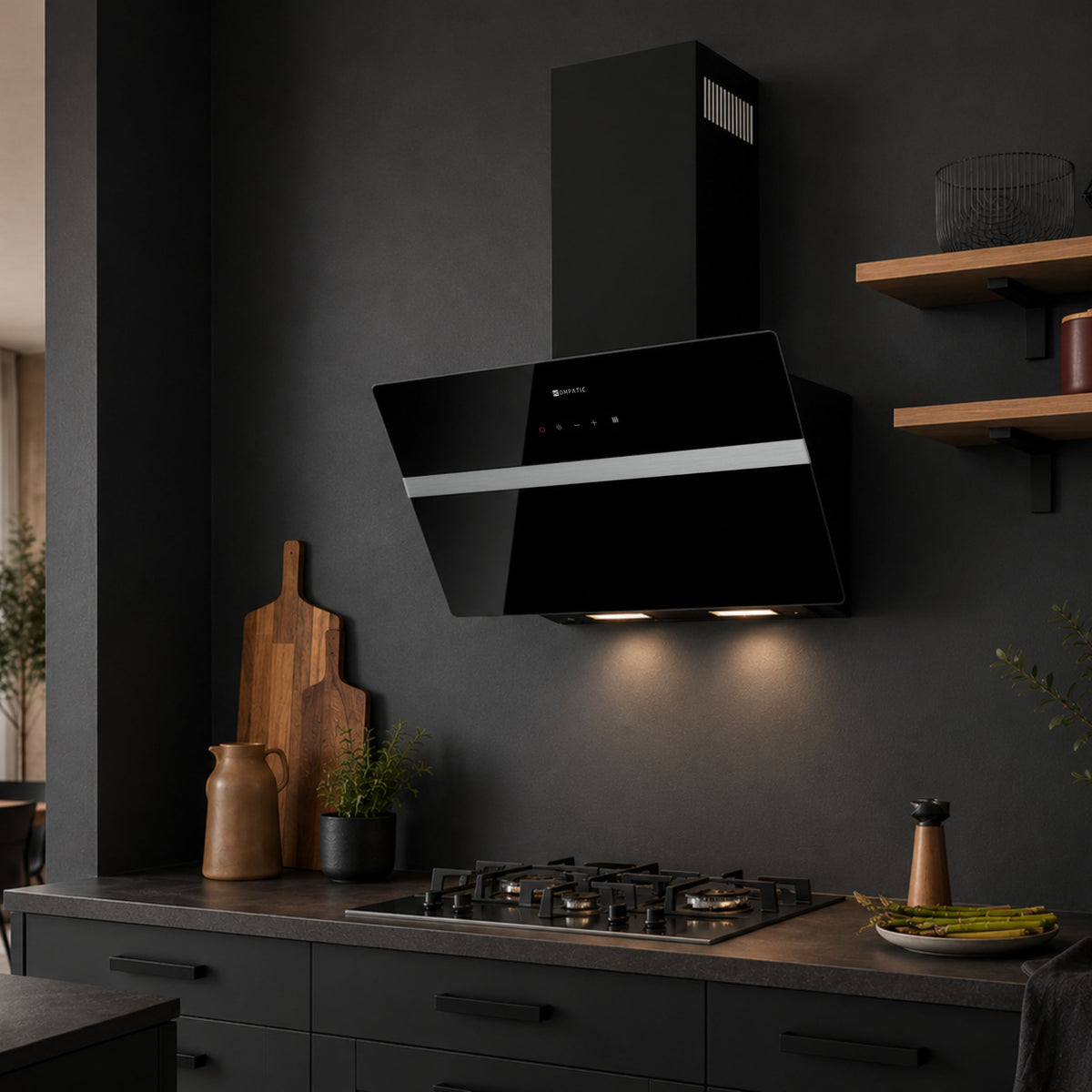 KAVRW60B Cooker Hood Avery 60 Black Wall Kompatic